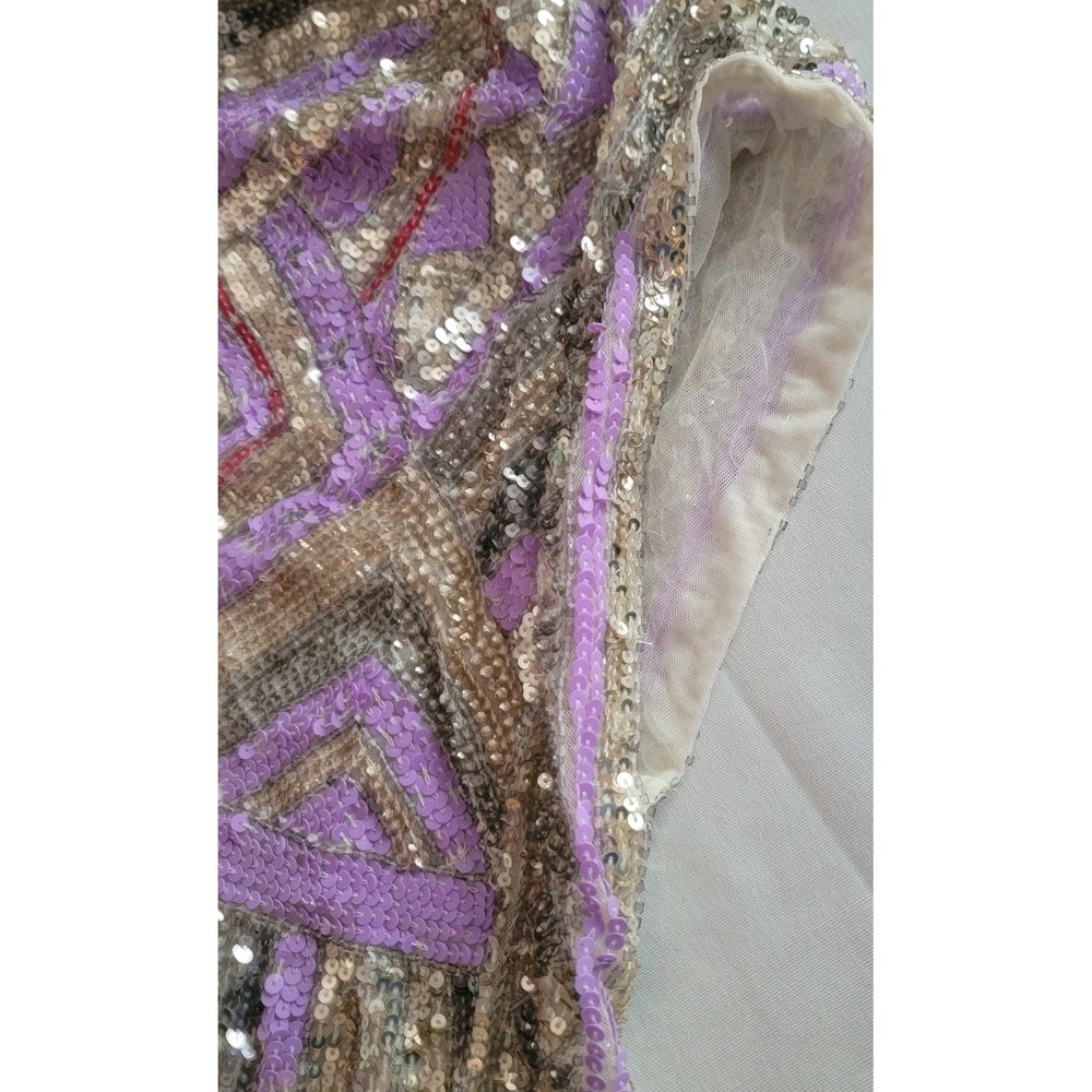 NWT Ramona La Rue by Arianne Hooded Sequin Poncho Lilac One Size Luxury - Picture 10 of 14